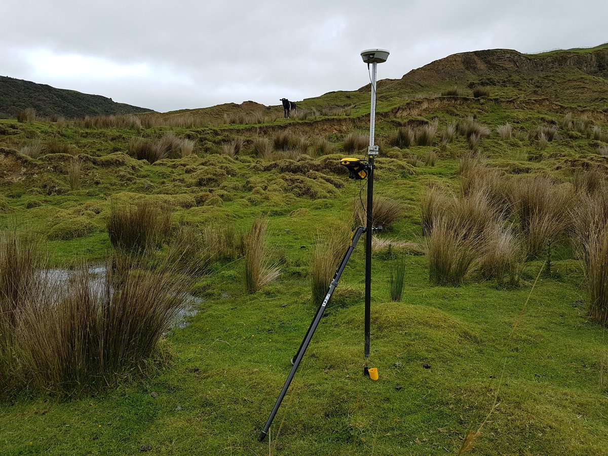 AndrewNeverman's tweet image. Had some help from a friendly local on our fieldwork campaign today. Establishing pegs to begin monitoring a deep seated slow moving #landslide / #earthflow complex in a collaborative project between @mwlr_nz @MasseyUni and @HorizonsRC
