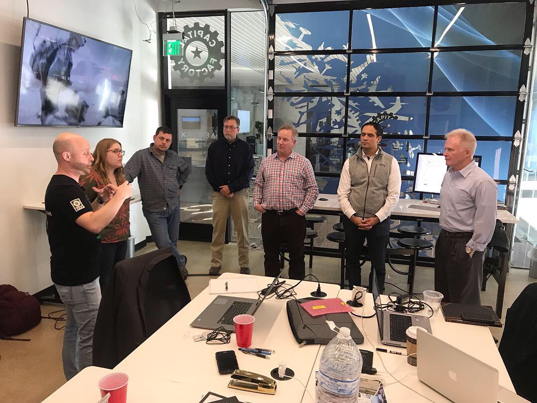 General Raymond A. Thomas III Commander, U.S. Special Operations Command visiting the @AFWERX, @Senseye, @armyfutures, @DIU_x & @CapitalFactory teams. Just another day in the office! And yes, another GO knows Craig “Yogi” Leavitt (far left). Aim high.#innovativeAF @DoDInnovation