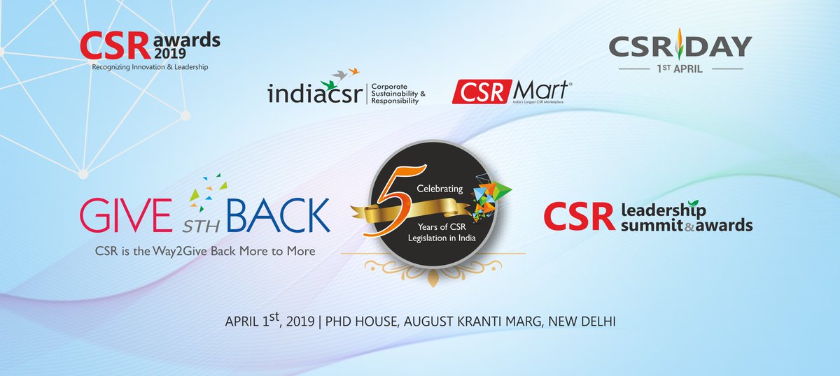 INDIACSR's tweet photo. Giving Back India CSR Leadership Summit – Celebrating 5 Years of CSR Law at New Delhi on April 1, 2019
Read More : https://t.co/KUxatk3TaV
#indiacsr #indiacsrnetwork #csrnetwork #csrmart #csrindia #csr #CSRLaw #csrleadershipsummit&awards #givingback https://t.co/8SAshHWUww