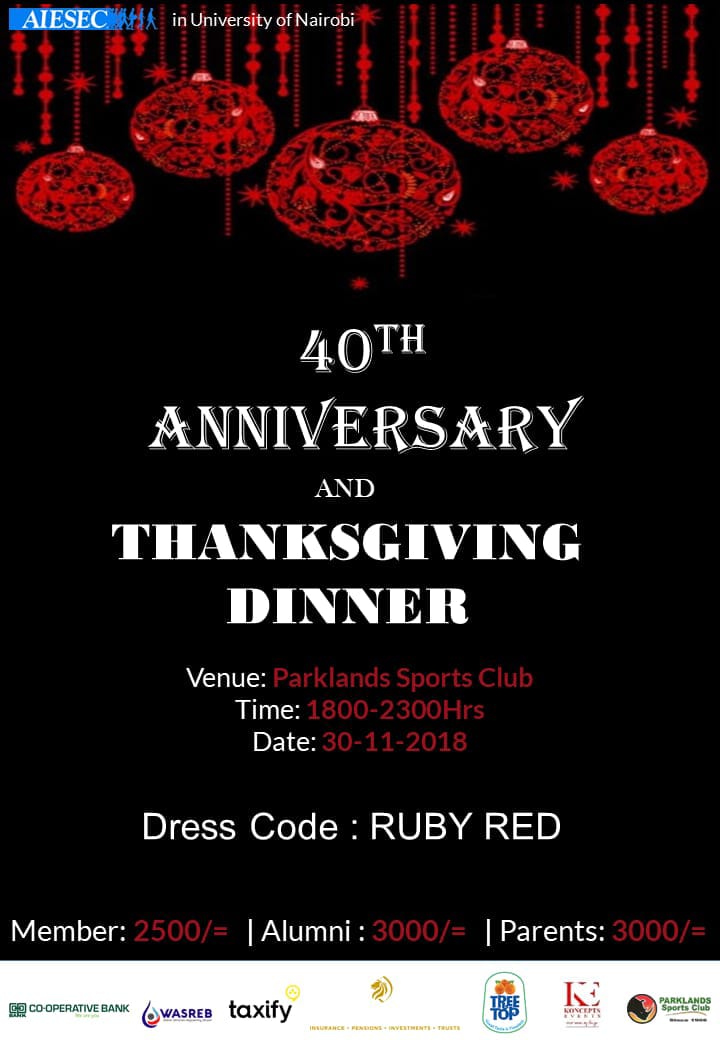 karetany's tweet image. Today @AIESECUON celebrates 40 years of bringing up intentional youth leadership. Happy 40th Birthday AIESEC IN UNIVERSITY OF NAIROBI . Tupatane Parklands 🔥
@Coopbankenya 
@icealion 
@Taxify_ke 
@treetop

#AUONat40
#Thisoneisforyou