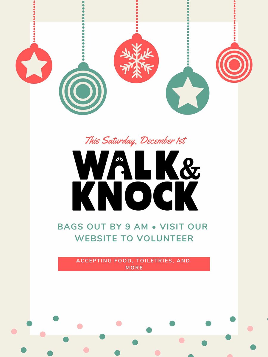 Walk &amp; Knock is THIS SATURDAY! Fill up a bag and have it out on your doorstep no later than 9AM on Saturday morning, and our amazing volunteers will come pick it up! Everything goes straight to the Clark County Food Bank.