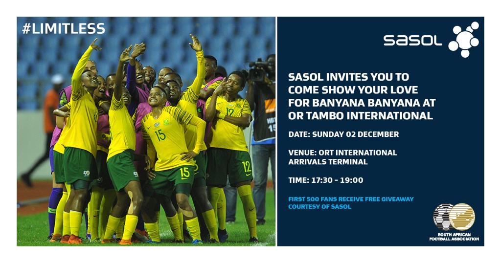 nqobilegama_'s tweet photo. Let’s go out in our numbers on Sunday and give @Banyana_Banyana the heroes’ welcoming that they deserve! 🇿🇦🇿🇦🇿🇦

📍: @ortambo_int International Arrivals 
📅: Sunday, 2 December 
⏱: 17h30

I’ll definitely be there! #FranceHereWeCome https://t.co/8PlweDYjjW