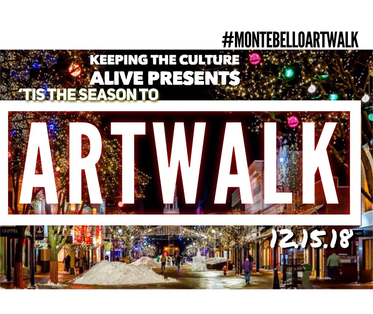 Ktca_Artwalk's tweet photo. Artwalk is December 15th!
#montebelloartwalk #montebello #artwalk #artshow #gallery #festival #music #christmas #losangeles #ArtBasel #artists #arts #artist https://t.co/faNUVAjPru