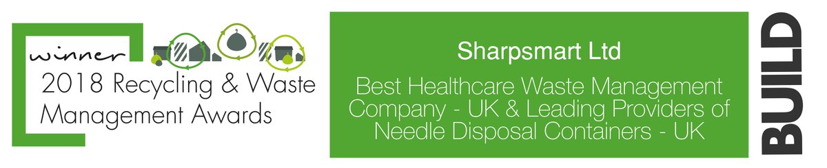 SharpsmartUK's tweet image. We are the proud recipients of BUILD's Best Healthcare Waste Management Company &amp;amp; Leading Provider of Needle Disposal Containers awards for 2018. A full press release can be seen at ow.ly/oytQ30mOqOa as well as ow.ly/d/86Hm #makinghealthcaresafer