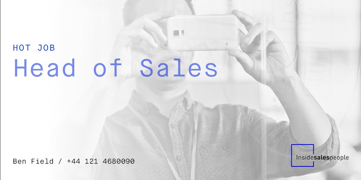 InsideSalesPeop's tweet photo. New role today, a great opportunity for the right candidate. Get in touch for a confidential discussion. https://t.co/fLVGI5WSsb