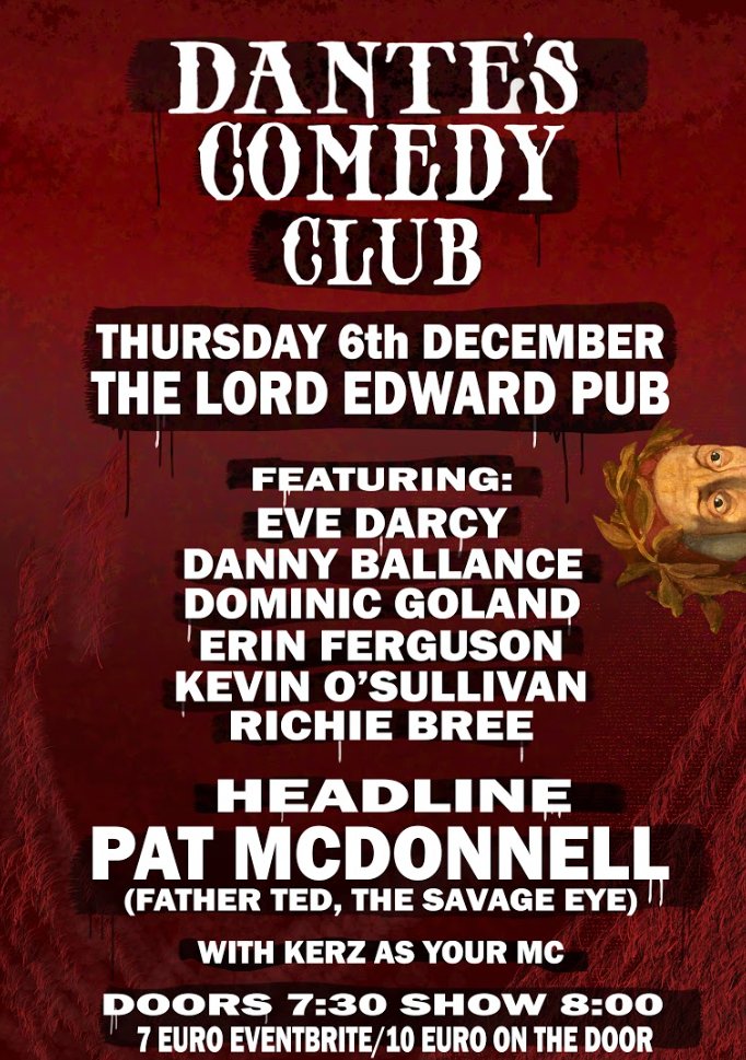 🔥 Get your tickets here 🔥  eventbrite.ie/e/dantes-comed…
#dantescomedyclub #comedy #comedyclub #dublincomedy #StandUp #StandupComedy #Dantes #dantesinferno #Dublin #dublinireland #dublinevent