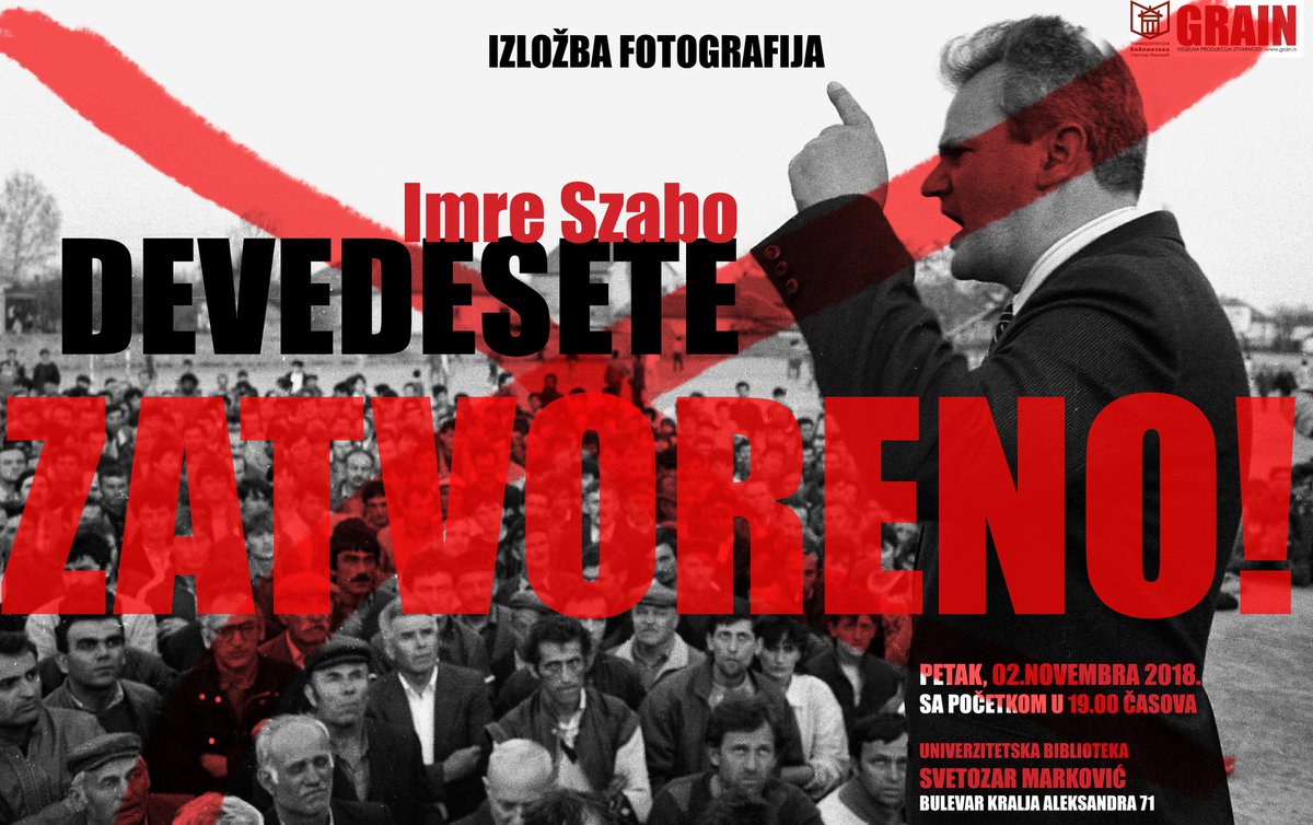 Danas u 19h, Univerzitetska biblioteka Svetozar Marković, zatvaranje izložbe