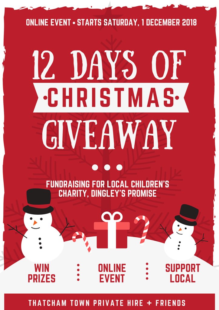 Don’t forget, our 12 Days Of Christmas Giveaway starts TOMORROW!🎄
Bag yourself some amazing prizes, while helping us raise money for children’s charity, Dingley’s Promise <a href="/Dingley/">Dingley's Promise</a> 
Head on over to our Facebook page to take part. 
#charity #12DaysofChristmas