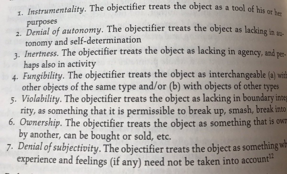 iyad_elbaghdadi's tweet photo. Seven ways in which a person can be objectified. Objectification = dehumanization. https://t.co/jBI1pfs3fV