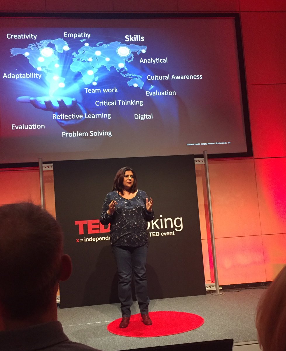 RiddleClaire's tweet photo. Engaging and thought provoking presentation ⁦@RampersaudCindy⁩ - brilliantly delivered! ⁦#TEDxWoking #lifelonglearning #btecworks https://t.co/ukroZ3kJss