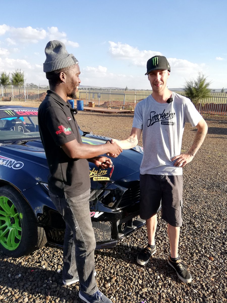 SowetoDriftSA's tweet photo. Thanks very much @webbdrift45 for spending some time with our CEO, @Puleearm and also giving him a ride in your Drift Car yesterday in Soweto, at #JeffJamesSpinHub... Hope to host you one day at our Academy. https://t.co/jXgJWkAaAZ
