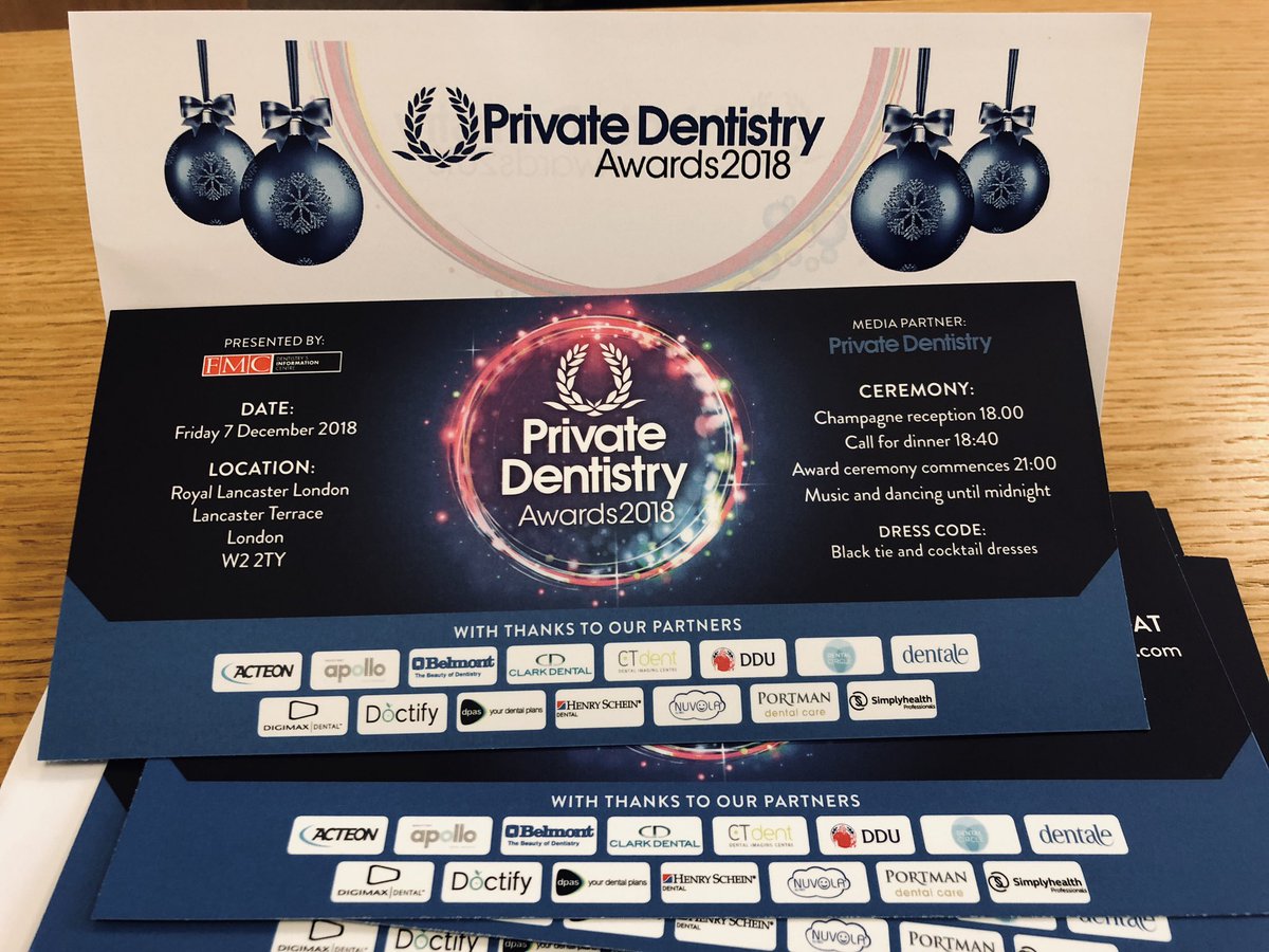 The team is excited today as we received the tickets for next week’s prestigious Private Dentistry Awards 😁🍾 fingers crossed for next Friday! Up for 5 this time 🤞🎉
#privatedentistryawards #exeter #awardwinningpractice #fingerscrossed #Xmasparty #teamIDC <a href="/FMCPro/">FMC Professional</a>