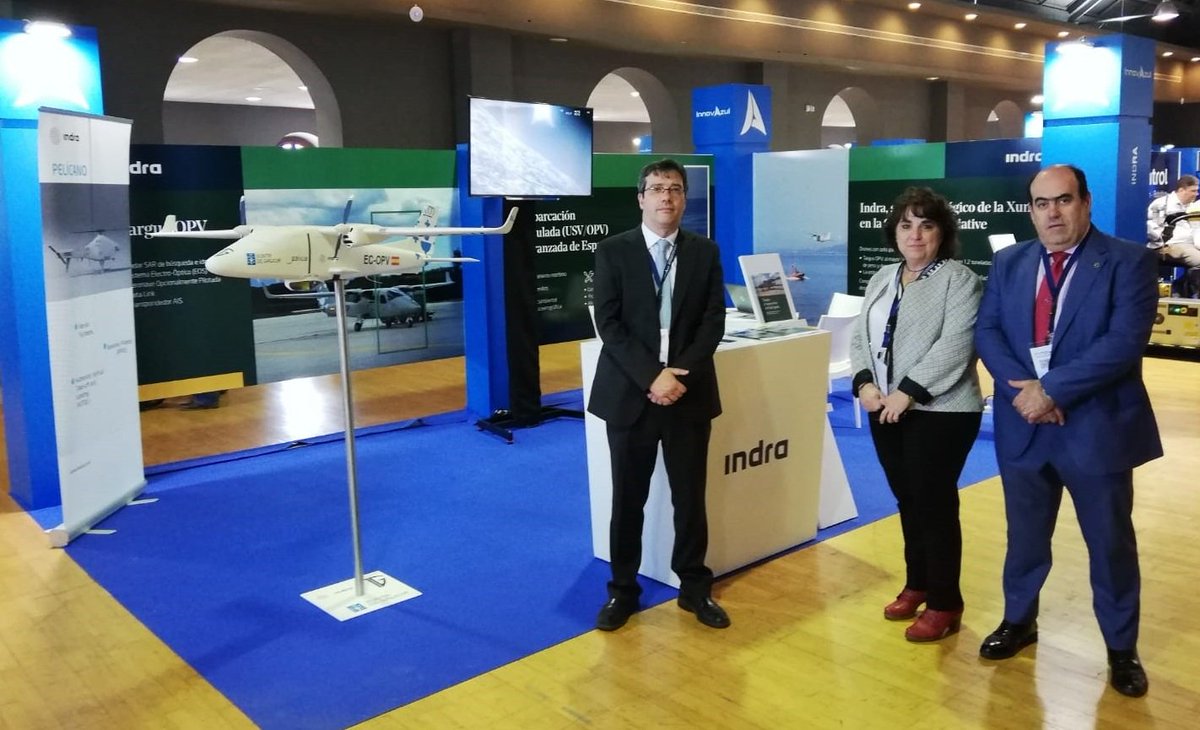 IndraCompany's tweet photo. Mostramos en @EInnovazul nuestro liderazgo en el desarrollo de embarcaciones no tripuladas con Targus, el #dron con las capacidades de vigilancia marítima más potentes del mercado #innovazul2018 https://t.co/buQdxLvVhY