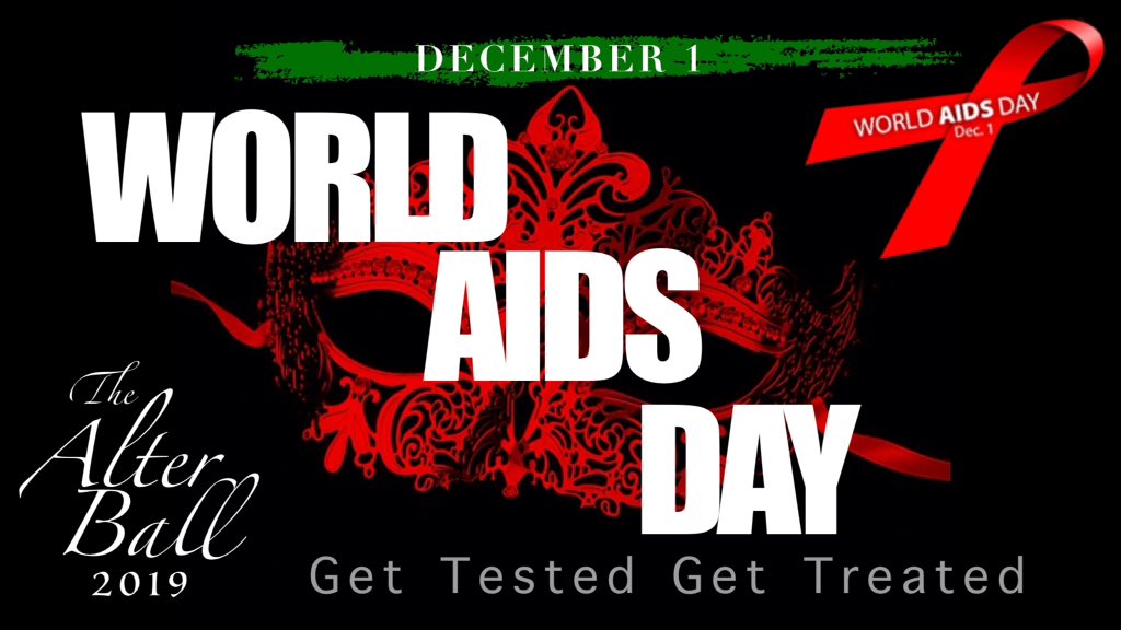 AlterBall2019's tweet photo. ALTER BALL 2019  |  A MASQUERADE PARTY

We join the entire HUMANITY in raising AWARENESS and beat the stigma on HIV/AIDS

GET TESTED  ||  SEEK TREATMENT
#WAD2018 #WorldAIDSDay 

#AlterBall2019
#AlterMasqueradeBall
#AlterMasqueradeBall2019 https://t.co/0LhtXjg3zt