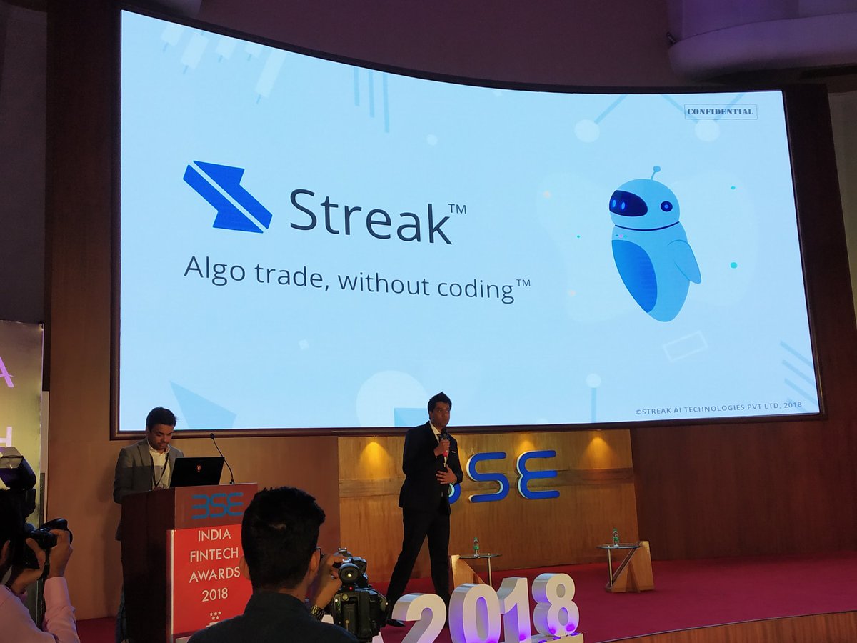 StreakTech's tweet image. Presenting at #IndiaFinTechAwards #StreakTech Democratizing technology in the capital markets
