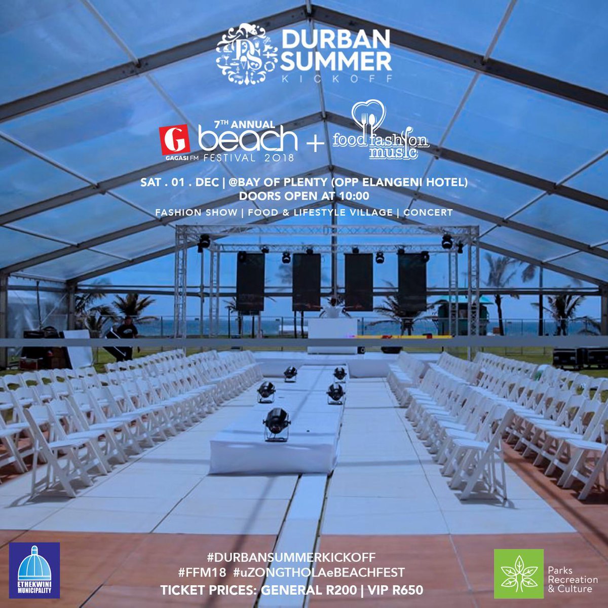 gagasifm's tweet photo. Food, Fashion, Music at the park (FFM) is an annual event hosted by @eThekwiniM Parks, Recreation and Culture Unit in partnership with @gagasifm. This year’s event will run concurrently with the Beach Fest. #Dbnsummerkickoff #ffm18 https://t.co/wjOKrRK5zn
