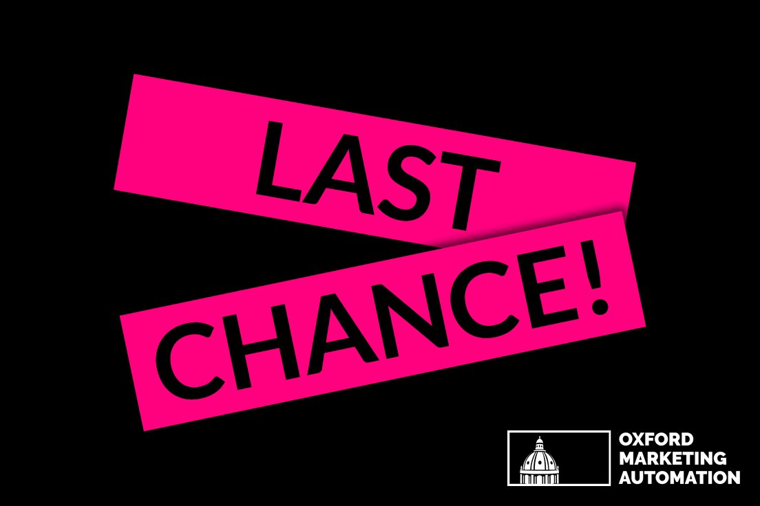 *FINAL CHANCE* to grab an amazing discount on our Introduction to Marketing Automation &amp; eCRM training course in December. gotooma.com/2QyjbDD Perfect if you're new to automation and want to understand how it will impact your marketing activity. Discount ends tonight.