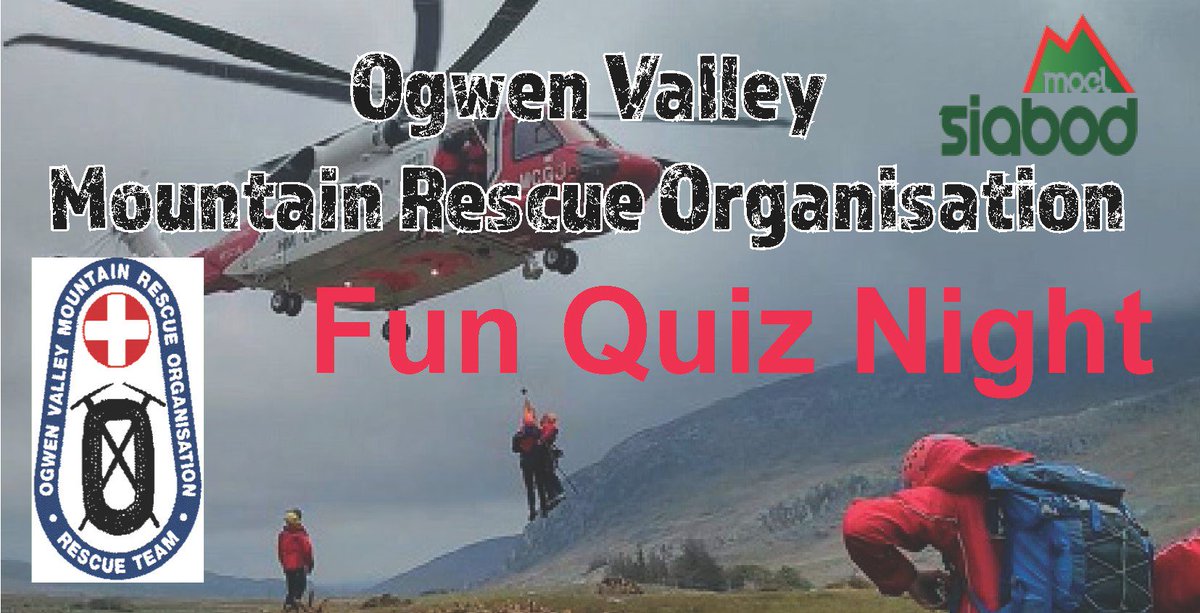Charity Quiz Night - Dec 15th in aid of our local Ogwen Valley Mountain Rescue Organisation (OVMRO) 🏔️ A very popular event, so advisable to book your teams table early 🙂 Click link for details: https://bit.ly/2E751U5 #NorthWales #Snowdonia @OVMRO