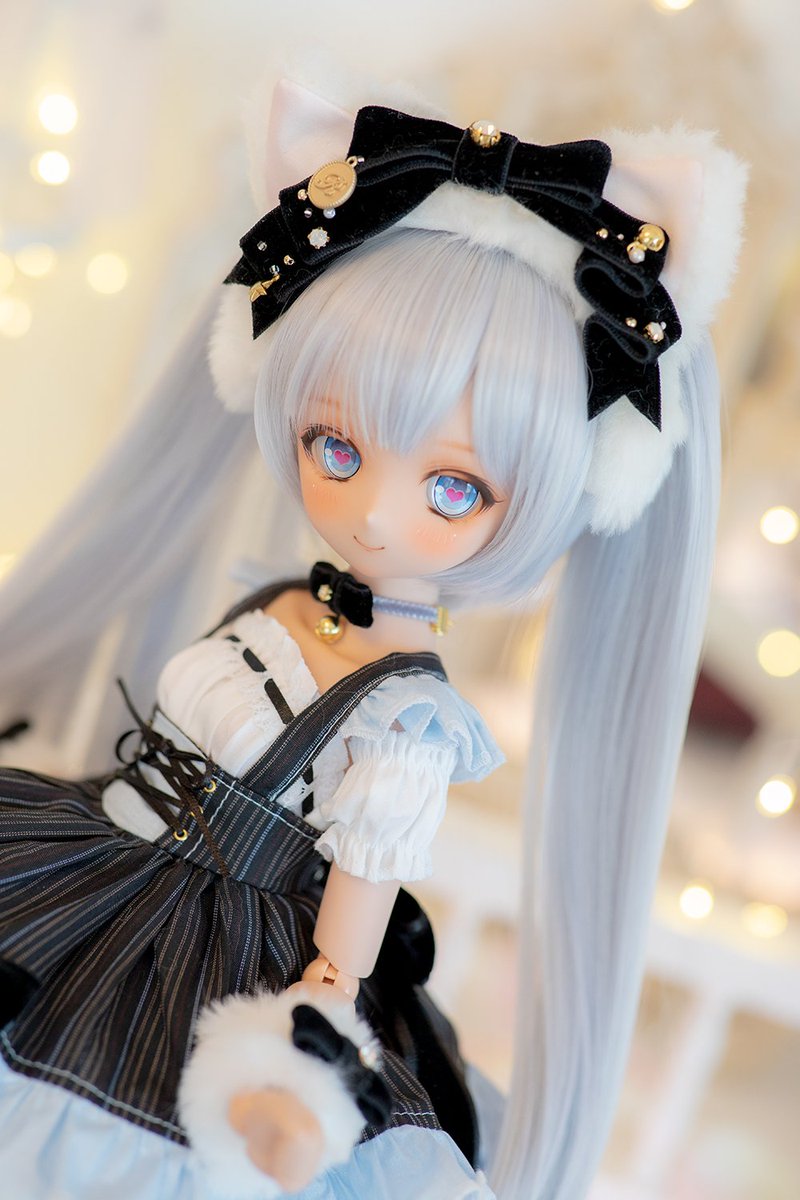 ロンシュカ様製 猫魔道士 ピンクブラック 美品-