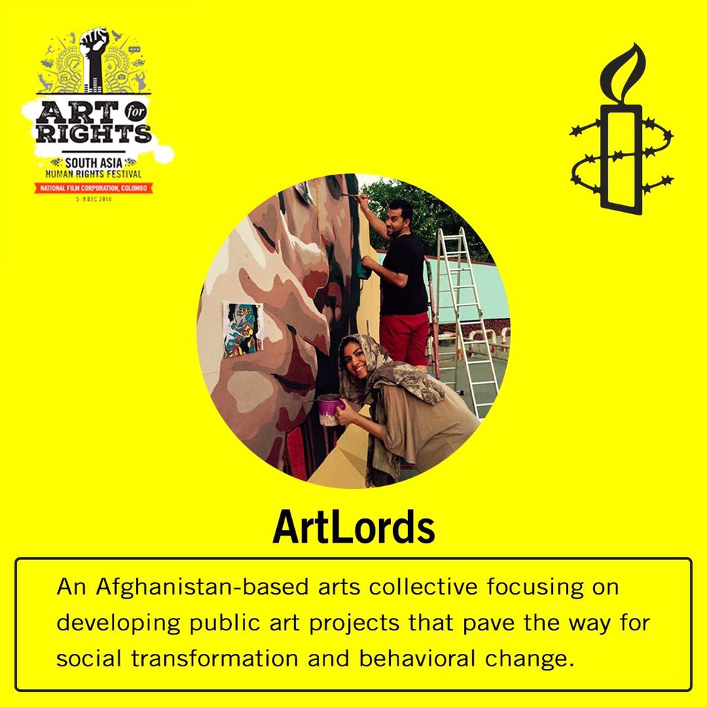 There is no greater honor than representing your country and showing a positive side of #Afghanistan to the world. 
@ArtLordsWorld in partnership with @amnestysasia will paint a mural for 
#ArtForRights week in Sri Lanka