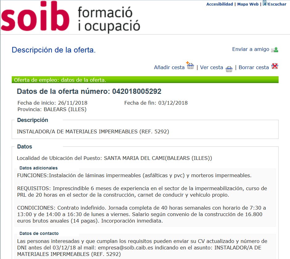 SOIBgoib's tweet image. 👋#FeinaSOIB
#Instal•lador/a materials impermeables(Ref.5292) #StaMaria Termini 2/12
#Poliment #paviment ofs 1a i 2a(Ref.5135) #Inca Termini 2/12
Of1a #xapista(Ref.5238) #Palma Termini 3/12
Of3a #climatització(Ref.5375) #Palma Termini 3/12
🧐+info⬇️ i a soib.es