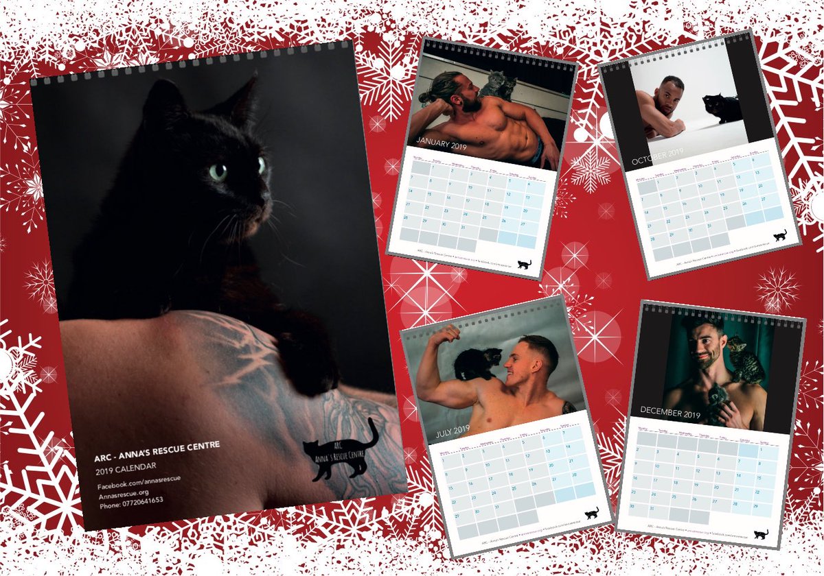 annasrescue's tweet photo. Put a smile on someone’s face for 2019. Our ‘Men of ARC’ charity calendar features some very charitable local guys with our rescue cats and kittens!!

https://t.co/O6u8Vh3TB0

@ILovesTheDiff @CapSouthWales @WalesOnline @southwalesargus @chrisrobertsfm @aaronpewtner @kanesilver18 https://t.co/Gzl3sMXFAf