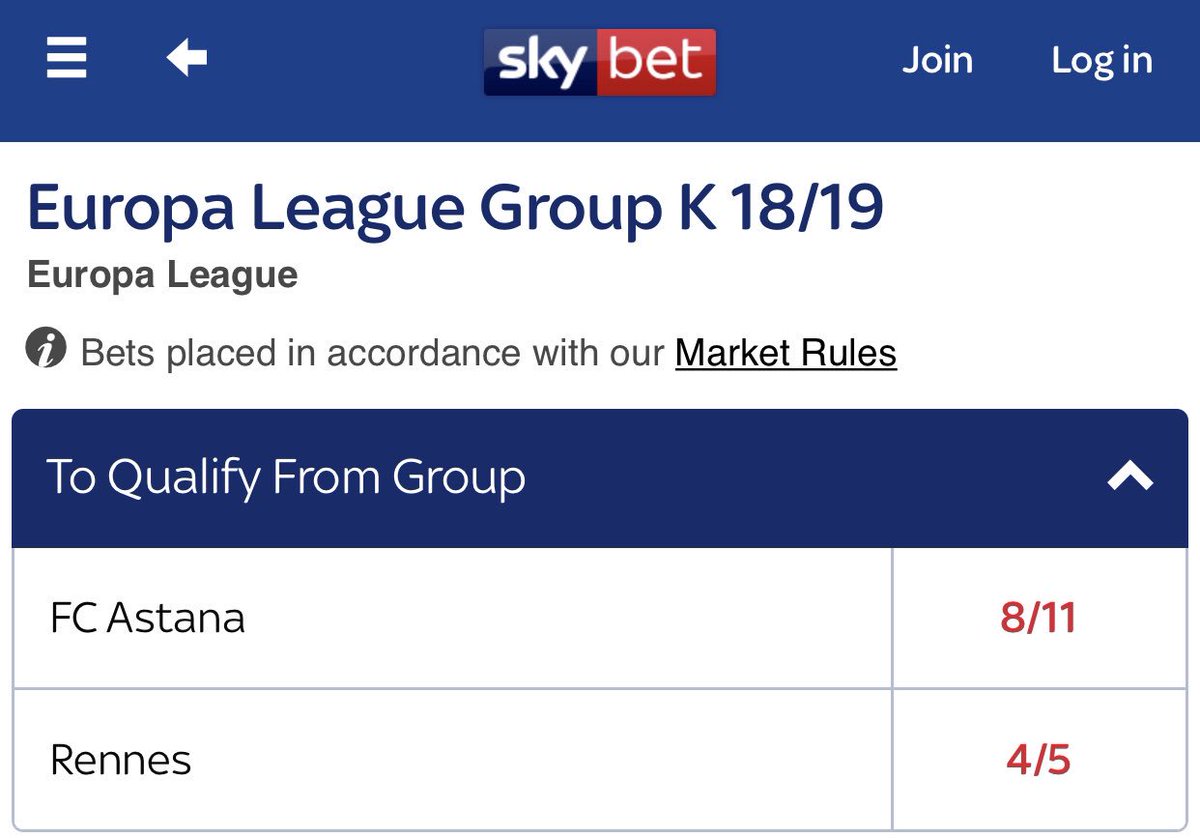 SteveHarrison_'s tweet photo. Skybet playing it safe with their Europa group betting #overround https://t.co/6lRus7KEEx