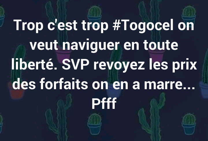 tauruscorptg's tweet photo. Togocel Togocel @togocel_tg trop c'est trop il est temps...
#Gamesu #FautQueÇaChange 
#OnVeutNaviguerEnPaix https://t.co/55n2R27pJJ