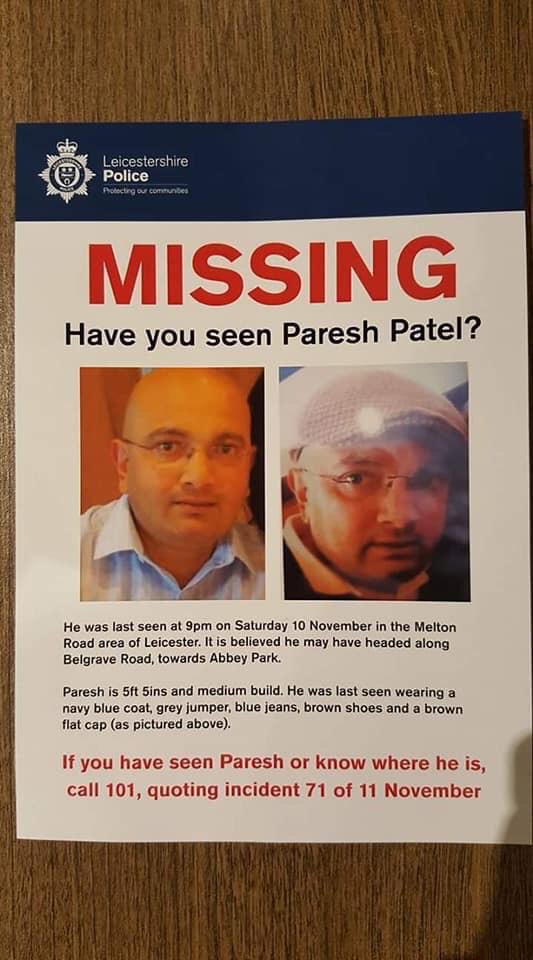 LenaKVaria's tweet photo. @LeicsCares 20 days have passed and we are no closer to understanding where Paresh Patel is. Please RT and help us &amp; @leicspolice to #findpareshpatel and bring him home safely to his 2 young boys, wife &amp; family. Even the smallest bit of info could be vital #leicester #missing https://t.co/CP7ATABJ9L