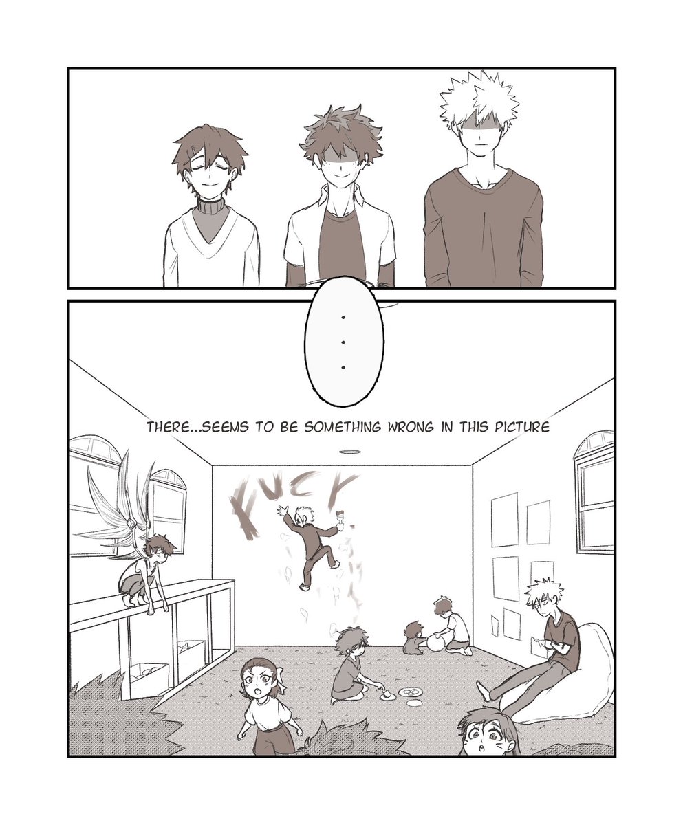 Izuku: It was kind of a weird experience for the both of us, Kacchan got mobbed by children then I met Shigeo just playing with Ritsu in the corner.