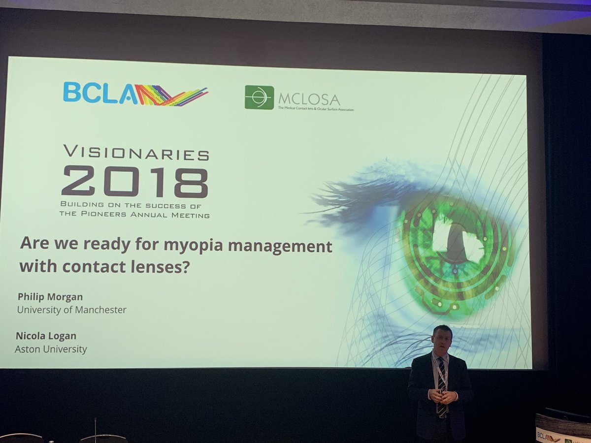 _BCLA's tweet photo. Are we ready for myopia management with contact lenses? @sunil_shah2, @philmor and @drNicolaLogan will discuss CL prescribing in the UK, patient compliance, risk factors and myopia control in High St practice. https://t.co/1za0LnKWht