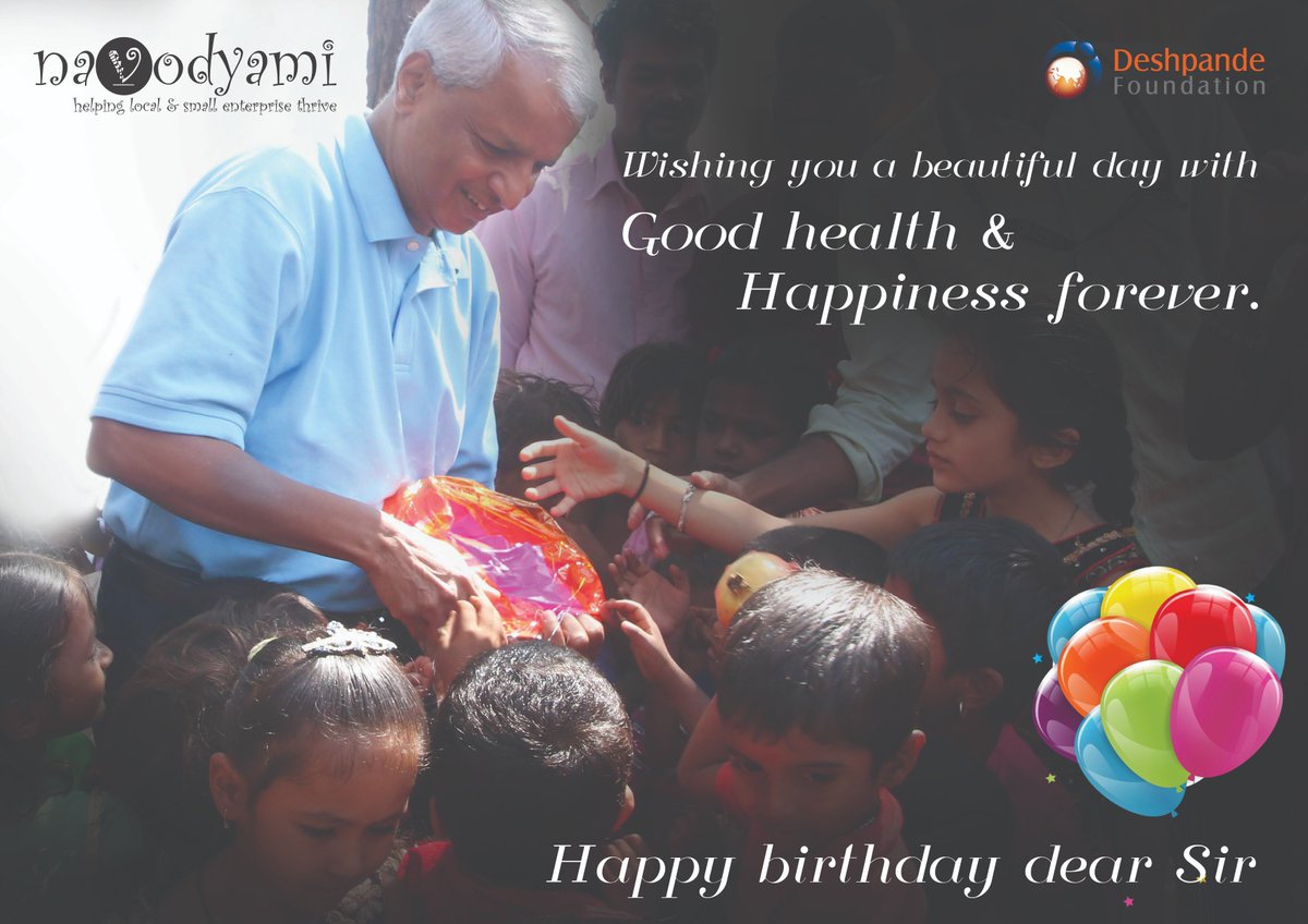 DFmicroentp's tweet photo. If someone gives you a problem to solve that's a home work. If you pick a problem to solve, that's an opportunity to be an entrepreneur".
-Desh Deshpande
Wishing you a day filled with happiness and a year filled with joy. Happy bday dear Desh Sir.
 #navodyami https://t.co/5rGYgYA9Ew