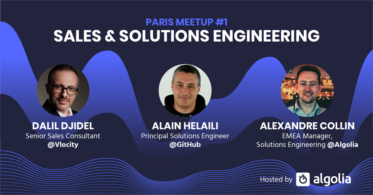 We’re launching our first meetup for Sales and Solutions Engineers on Tuesday!

Join us at Algolia for an intimate conversation to share our experiences as Solutions Engineers, Sales Engineers, Solutions Architects, etc. ⭐

meetup.com/Paris-Sales-So…

#SEmeetup