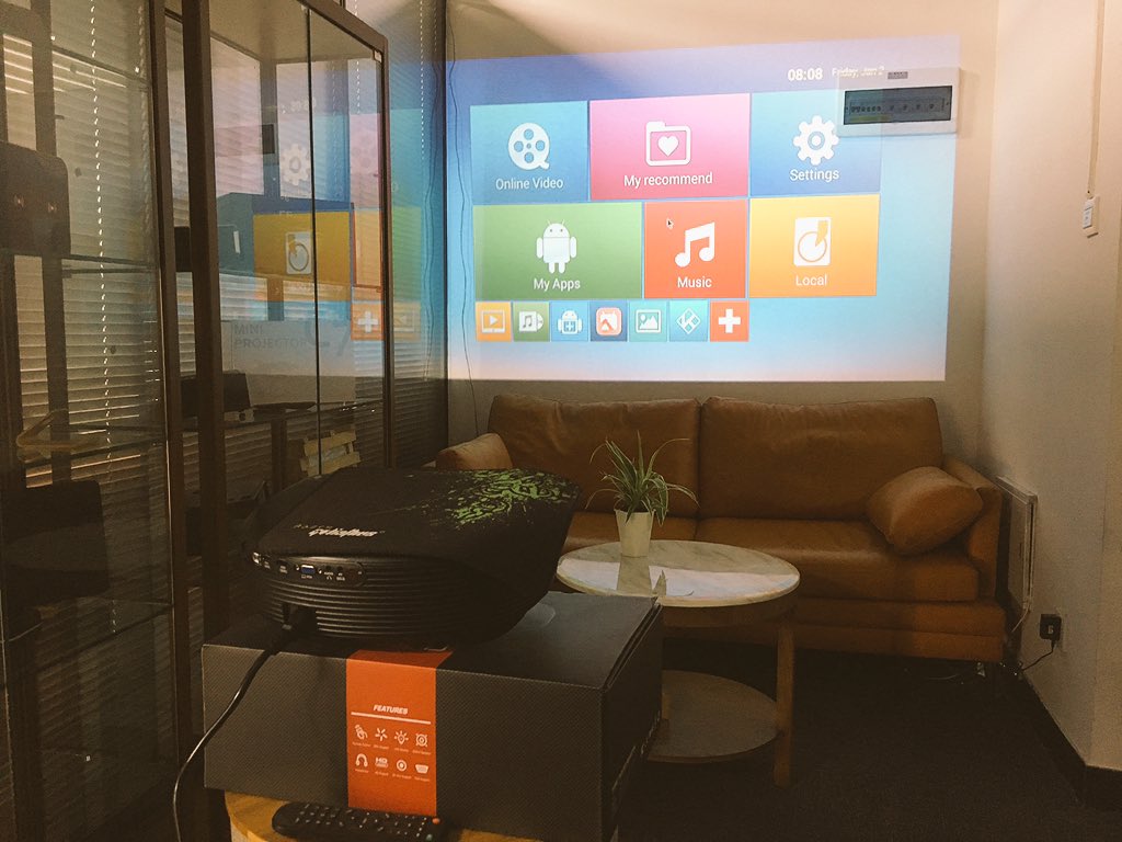 3200lumens,2000:1contast,1200*800resolution support 1080p 22-160"image size. Use for office/school/party,day/night! Any time,any where!