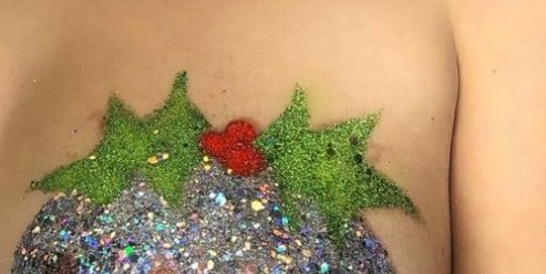 DailyMirror's tweet photo. Christmas pudding boobs are now a thing - but would you dare to wear them?https://t.co/OPMyzYZ8XA https://t.co/qgLj9c7PVl