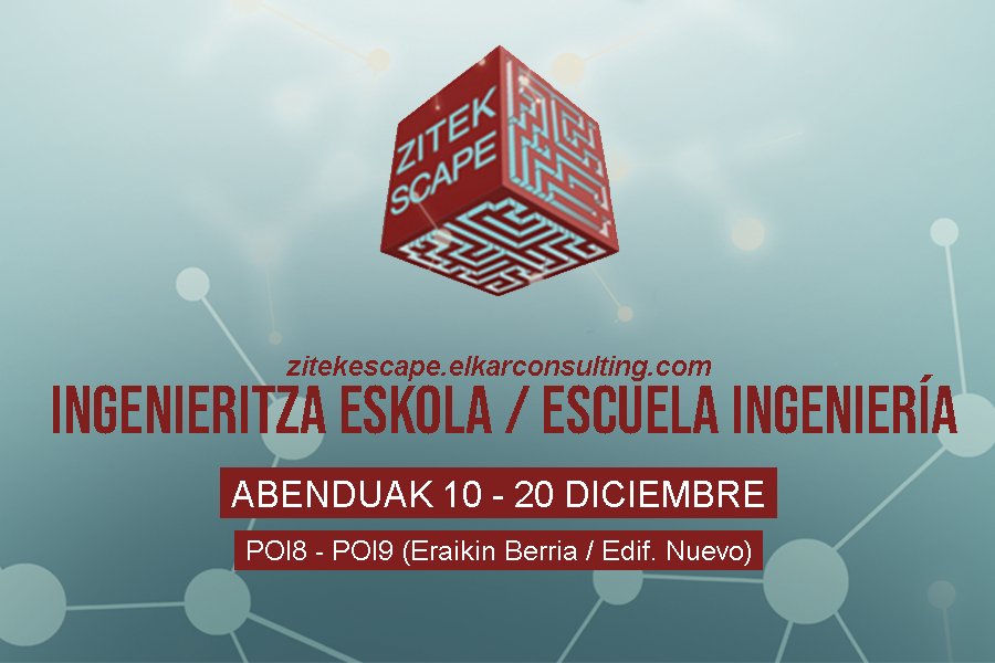 Gaur gure azken eguna de Leioan! Eta orain zer? 🧐 Lasai, hau ez da  bukatu oraindik. Abenduaren 10etik 20rarte San Mameseko Ingenieritza  Eskolan egongo gara. ⏳ Eskatu ezazu zure txanda! 📆  zitekescape.elkarconsulting.com