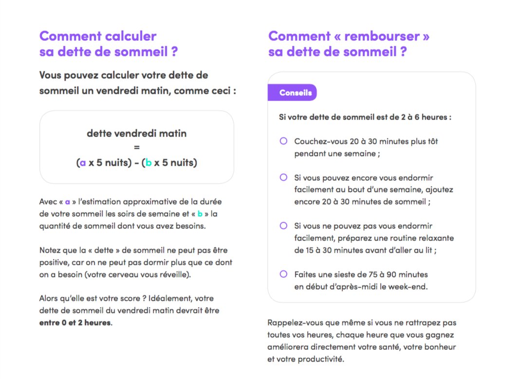 Vous savez comment calculer votre dette de sommeil, vous ?
Plus de conseils sur notre livre blanc sur le Sommeil : bit.ly/2P0MTMw