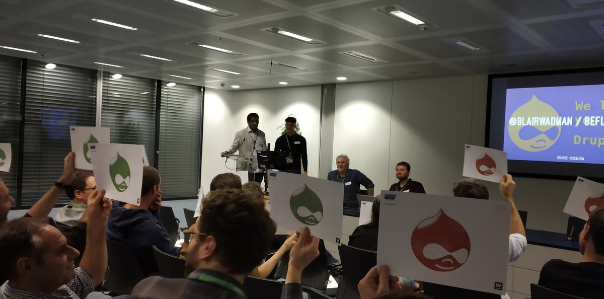 codeenigma's tweet photo. Head of Design @WigglyKoala attended #drupaldebate and #drupalshowandtell at London's @wellcometrust last night
Great to see our community discuss agnostic vs headless drupal and whether we should move away from traditional themes
Special thanks to Drupal legend @robertcastelo https://t.co/M8P3YgwW0z