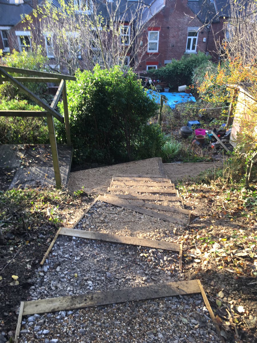 SheafLandscapes's tweet photo. The Thornton Garden. Steps finished. I'll be back in 2019 to build a fence and also to landscape/ deck parts of the garden. #woodworking #joinery #landscaping #gardening #bespokedesign #sheffieldissuper #supportlocalbusiness https://t.co/lg1ccQtLUM