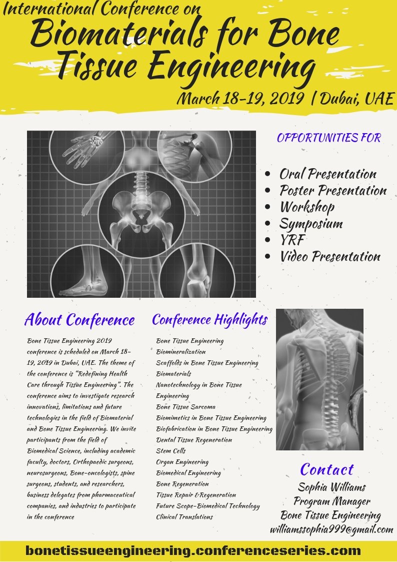 2019Bone's tweet photo. #Hurry and be a part of this esteemed event and get a chance to interact with eminent #speakers from all around the globe and do not miss the great #opportunity to win the #best_poster_presentation_award at the conference. 
For more details follow: https://t.co/FWJItm4f3b https://t.co/2XsxAOnq7t