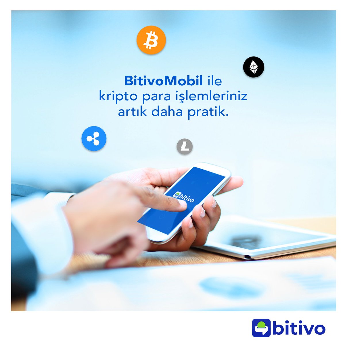 bitivocom's tweet photo. #Bitivomobil uygulaması ile coin işlemleriniz artık cebinizde! Bitivomobil'i çok yakında #AppStores ve #GooglePlay 'den ücretsiz indirebilirsiniz! 
#kriptopara #bitcoin #ripple #ethereum #litecoin #cryptocurrency https://t.co/Ab9Efb2KLj