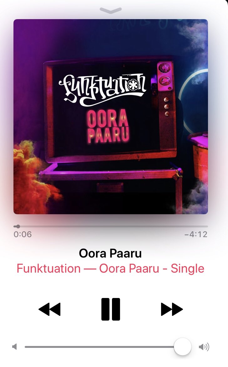 1st single from their 1st Tamil EP #OoraPaaru in Apple Music by @Benny_Dayal and @FunkTuation_ . Video will be out shortly in YouTube.
