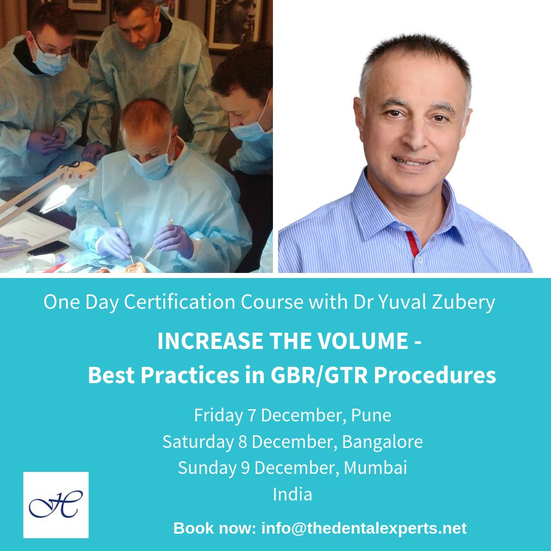 OssixDental's tweet photo. Book now for the one-day certification course in GBR/GTR procedures with Dr Yuval Zubery brought to you by Haitech Medical in early December. Save your place now: info@thedentalexperts.net #OSSIXcourses #guided bone regeneration #yuvalzubery #haitechmedical #indiadentist https://t.co/LmpVbP7iRs