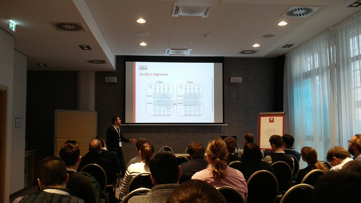 PROFES_conf's tweet photo. Time for the presentation of the best paper award: "Influential Factors of Aligning Spotify Squads โ A longitudinal embedded case study" by Abdallah Salameh and Julian Bass #profes18
Congratulations!! ๐๐๐ https://t.co/1P0b16cE8H