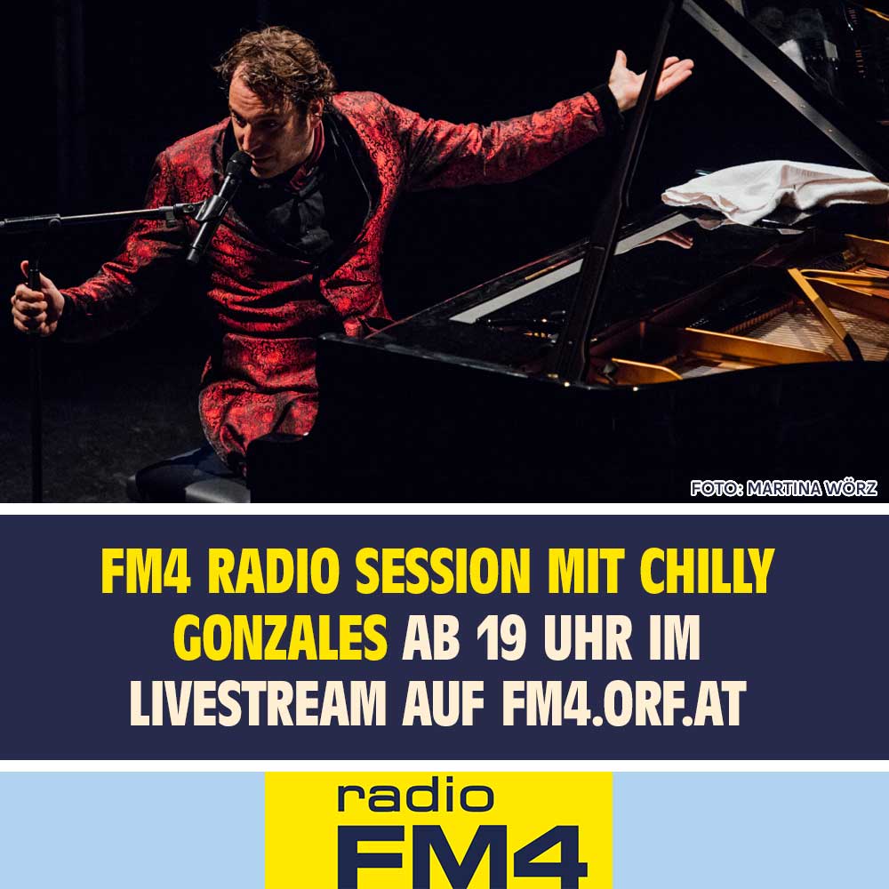 radiofm4's tweet photo. Haltet eure Abspielgeräte bereit - heute um 19 Uhr geht's los. Wir freuen uns sehr drauf! @chillygonzales #FM4RadioSession https://t.co/Xhr8Qr4F4d
