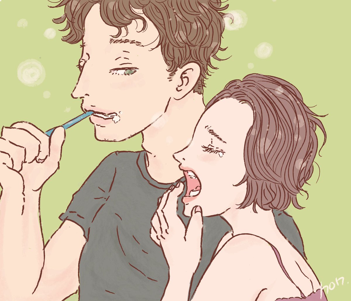 Non V Twitter 無防備なきょり カップル 夫婦 生活 寝起き 歯磨き イラスト Illust Non V Twitter 無防備なきょり カップル 夫婦 生活 寝起き 歯磨き イラスト Illust