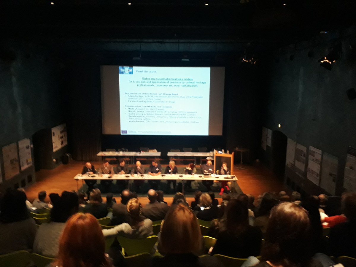 IslamicPapers's tweet photo. Final Panel discussion about the viable and sustainable business models for use and application of products by cultural heritage community at #NanoRestArt final meeting @UCL_ISH @Nationalmuseet https://t.co/epgbes8Mop