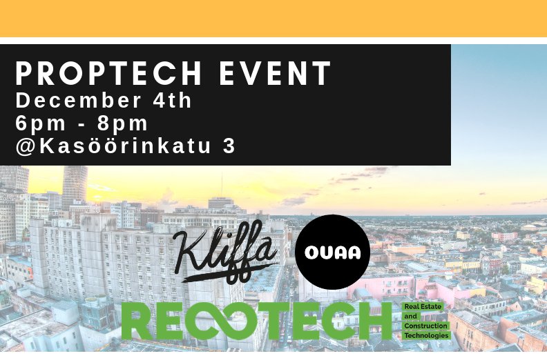 kliffaa's tweet image. What happens when #PropTech innovators get together? Join us next Tuesday for #ReCoTech Afterworks and see for yourself! Meeting the right people could be a game changer for you and your company 🏘️ Sign up ➡️ eventbrite.com/e/how-proptech… #Slush18