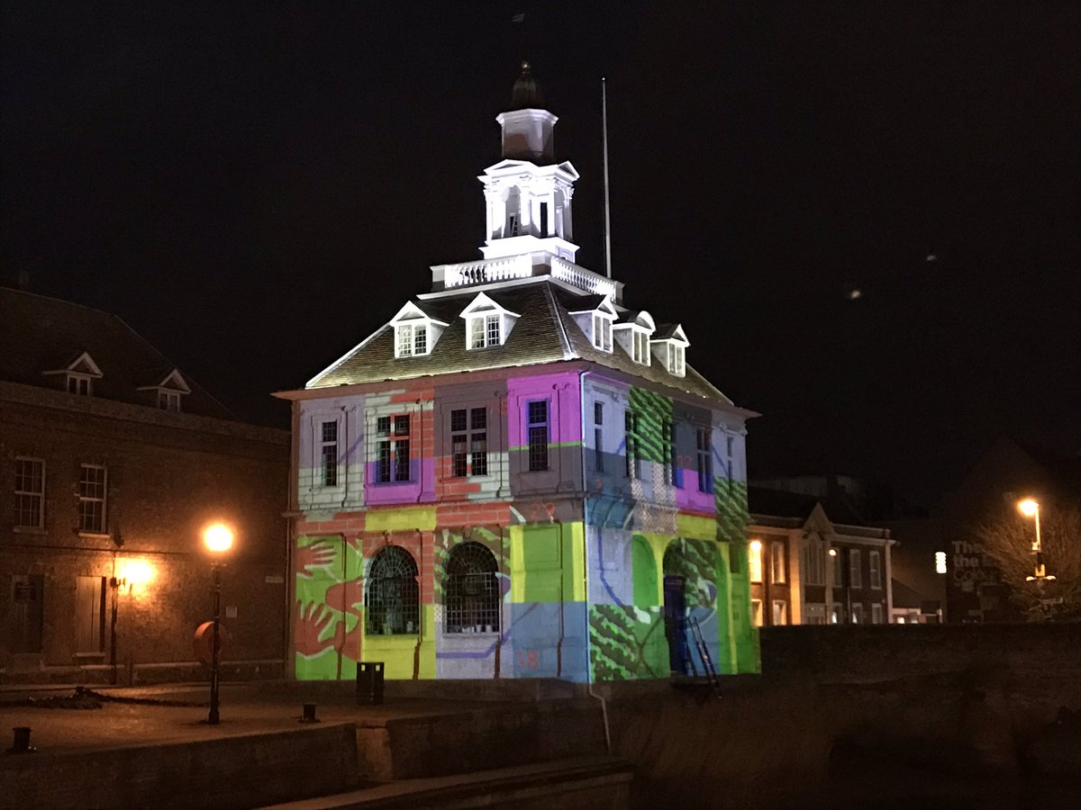 WestNorfolkBC's tweet photo. We’re at the Custom House having a sneak peek at one of the future #revealkl projections - watch on @itvanglia tonight to see more!! https://t.co/W96gHFutM6