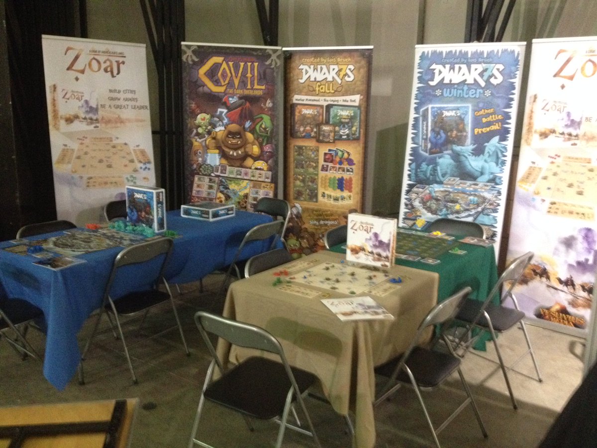 Vesuvius_Media's tweet photo. Almost ready! Tomorrow is @AthensCon! See you at Booth B14! Come play with us! https://t.co/v0OoW9TzQM #AthensCon #athens2018 #Greece #boardgames #tabletopgames #indiegames #somuchfun #Dwar7sWinter #Dwar7sFall #Covil #Zoar #CentauriSaga https://t.co/TerjQv3SWv